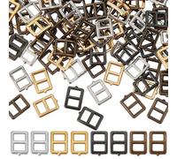 FINGERINSPIRE 120 hebillas de costura mini Tri-Glide de 4 colores, 4,5 x 6,5 mm, mini ajustador rectangular de aleación, tamaño pequeño, ropa de muñeca, mini hebillas para sujetadores, ropa,