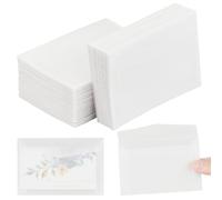 FINGERINSPIRE 120 mini sobres de papel de 4 x 3.5 pulgadas, soporte para tarjetas de humo blanco, sobre rectangular para soporte de boletos de lotería, paquetes, tarjetas, monedas, sellos, colección