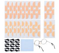 FINGERINSPIRE 128 piezas de almohadillas de espuma suave para gafas, 2 tamaños de esponja autoadhesiva antideslizante con paño para la limpieza de las gafas, 10 pares de soportes para auriculares de