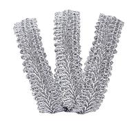 FINGERINSPIRE 13,7m 15mm Cinta de Encaje metálica con Forma de ciempiés de Color Plateado Adornada con un Ribete para Bodas, Disfraces, bisutería, Manualidades y Costura