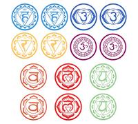 FINGERINSPIRE 14 calcomanías de pared de siete chakras de 17 cm de diámetro, autoadhesivas, meditación, bricolaje, símbolo de salud, arte, mantra, calcomanías de pared para el hogar, yoga, estudio
