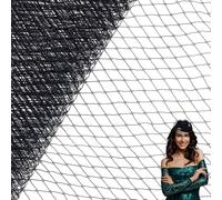 FINGERINSPIRE 1M - Tela de malla suave de 25 cm de ancho, color negro, velo de novia, tela de poliéster con rombos para jaula de pájaros, velo, decoración de sombreros para mujeres y novias