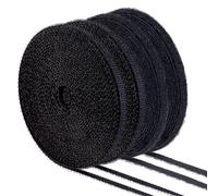 FINGERINSPIRE 2 Pares Mini Coser En Cinta De Gancho Y Bucle Tipo de Costura Sin Adhesivo 10mx6mm Negro Pequeña Fijación Cinta de Tela de Nylon Micro Gancho Extremadamente Delgado