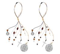 FINGERINSPIRE 2 perchas de madera para puerta de 30,5 cm con colgantes de medalla, cuentas de madera, cuentas de poliéster, cruz de aleación duradera para decoración de coche, hogar, decoración de