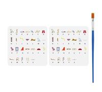 FINGERINSPIRE 2 plantillas de alfabeto egipcio de 30 x 30 cm, plantillas de jeroglíficos de plástico con pincel para decoración de pared, proyectos de manualidades, pintura de tela
