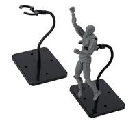 FINGERINSPIRE 2 Sets Expositor de Figuras de Acción con Huesos de Serpiente Ajustable 93x73x177mm Expositor de Minifiguras de Plástico Negro con Base Rectangular Soporte para Figuras HG RG SHF Modelos