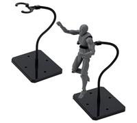 FINGERINSPIRE 2 Sets Soportes para Figuras de Acción con Huesos de Serpiente Ajustables 93x73x222mm Soportes Plástico Negro para Minifiguras con Base Rectangular para Modelos Figuras Acción HG RG SHF