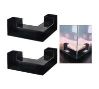 FINGERINSPIRE 2 túneles de acuario en forma de L de 125 x 125 x 56 mm, de plástico negro, cueva de camarones para mascotas acuáticas, hábitat, túnel de acuario de plástico para escondite de peces y