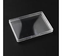 FINGERINSPIRE 20 cajas de almacenamiento de plástico transparente de 9,3 x 7 x 1,15 cm, con soporte de barra dorada acrílica de alta transparencia para el hogar o organización de bóveda bancaria