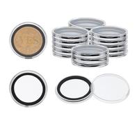 FINGERINSPIRE 20 cápsulas de monedas de 38 mm, anillo negro, sin sonajero, colección de monedas para dólares de plata de 1 onza Morgan Peace Eisenhower Silver Dollars