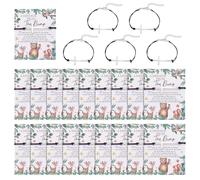 FINGERINSPIRE 24 pulseras de aleación de eslabones cruzados con colgante de cruz de poliéster, 24 tarjetas de visualización de papel, juego de pulseras decorativas con cierre de mosquetón