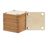 FINGERINSPIRE 24 tarjetas de tejido de madera para tableta, 4 agujeros, 39 mm, cuadradas, color almendra blanqueada, tablero de telar de madera, herramienta de tejido hecho a mano, suministro de
