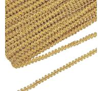 FINGERINSPIRE 25m 10mm Metálico Trenzado Encaje Adorno Dorado Costura Ciempiés Trenzado Encaje Decorado Gimp Trim DIY Artesanía Accesorios Costura para Boda DIY Ropa Joyería Manualidades Decoración