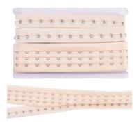 FINGERINSPIRE 3 m de largo de doble fila de gancho y ojal en color papaya, de poliéster, con gancho de 3 mm y cierre de ojal de 28 mm, ideal para vestidos de novia, disfraces, manualidades