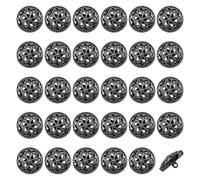FINGERINSPIRE 30 botones vintage con patrón de agujeros de doble capa, 22,5 mm de diámetro, de aleación, botones de costura con mango de metal de color antracita para gabardinas chaquetas y blusas de