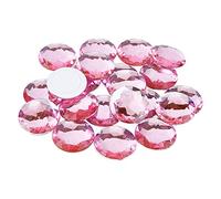 FINGERINSPIRE 50 piezas 30 mm espalda plana redonda acrílica de diamantes de imitación autoadhesiva de plástico círculo gemas se adhieren a las joyas (rosa) para hacer disfraces
