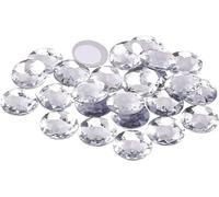 FINGERINSPIRE 50 piezas 30 mm espalda plana redonda acrílica de diamantes de imitación autoadhesiva de plástico círculo gemas se adhieren a las joyas (cristal) para joyas