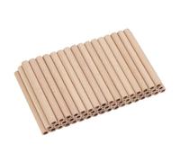 FINGERINSPIRE 50 varillas de madera huecas, varillas de tobillo de madera natural, 10 x 1 cm, color trigo en forma de columna, con agujero de 6 mm de haya cruda para proyectos de artesanía y bricolaje