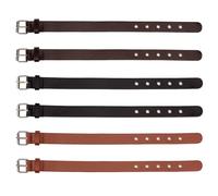 FINGERINSPIRE 6 correa de estribo de piel sintética negro/café, 2 tamaños, correas de extensión tradicionales para kilt, multiusos, Fairhaven estribo de cuero inglés tack
