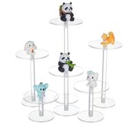 FINGERINSPIRE 6 unidades Flying Miniatures Expositor Acrílico 6 Tamaños Flying Miniatures Combat Riser Soporte de Exhibición Redondo Transparente para Minifiguras para Mesa RPG Tablero Figuras