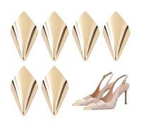 FINGERINSPIRE 8 protectores puntiagudos de metal para zapatos de 54 x 32 x 27 mm, puntera de tacón alto, color dorado, punta de zapatos de hierro, cubierta decorativa para reparación de zapatos