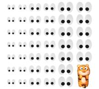 FINGERINSPIRE 90 pares de ojos de seguridad de 3 tamaños, ojos de fieltro ovalados de fieltro negro y blanco, ojos de muñeca, ojos de fieltro para manualidades, amigurumi, marioneta, oso de peluche,