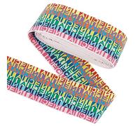 FINGERINSPIRE Banda elástica de nailon de 3,65 m de ancho de 50 mm de ancho, bandas elásticas planas con patrón de letras, banda elástica colorida para vestido, cintura, peluca, accesorios de costura