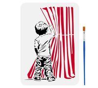 FINGERINSPIRE Banksy - Plantilla para pintar detrás de escenas, 21 x 29,7 cm, pincel incluido para ver lo que hay detrás de ella