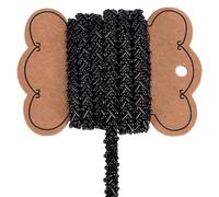 FINGERINSPIRE Cinta de encaje con cuentas de 2,28 m de ancho de 7 mm de ancho, color negro, cinta de costura de poliéster para manualidades, disfraces, vestidos, abrigos, bolsas, fiestas, decoración