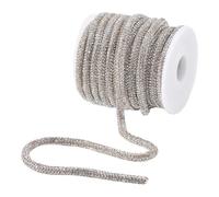 FINGERINSPIRE Cordones redondos de algodón con brillantes de 9,14 m, 6 mm de diámetro, con 1 bobina vacía de plástico, claro