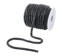 FINGERINSPIRE Cordones redondos de algodón con diamantes de imitación de 6 mm de diámetro, cordones redondos de algodón con diamantes de imitación de cristal, con 1 carrete vacío de plástico para