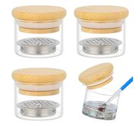 FINGERINSPIRE Juego de 4 pinceles para decoración de uñas, vaso de lavado, plato con tapa, malla de vidrio en capas, limpiador de pinceles de uñas, red portátil, herramienta de lavado de pinceles