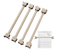 FINGERINSPIRE Juego de 4 soportes de madera para tabla de tejer con patrón de ovejas, osos y niñas, soporte para tabla de tejer de ganchillo con regla, herramienta de tejer de madera para medir