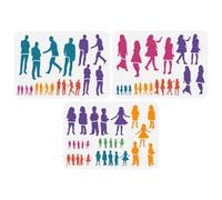 FINGERINSPIRE Juego de plantillas de pintura de figuras humanas de 3 piezas - Figuras masculinas y femeninas de PET de 21x29,7 cm - Plantilla de pared reutilizable