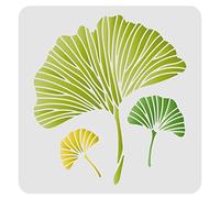 FINGERINSPIRE Juego de plantillas plásticas reutilizables para dibujar con diseño de hojas de ginkgo plantillas de 30x30cm para pintar cocinar manualidades o para decoración de pared o muebles