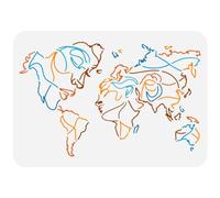FINGERINSPIRE Mapa del mundo cara humana plantilla grande 21 x 29,7 cm personaje PET plantilla grande reutilizable patrón de líneas minimalista plantilla de pared abstracta hombre mujer plantilla