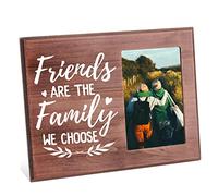 FINGERINSPIRE Marco de fotos con diseño de corazón para colgar o colgar en la mesa, con texto en inglés "Friends Are the Family We Choke" (10 x 15 cm)