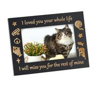 FINGERINSPIRE Marco de fotos conmemorativo de gato, 15 x 20 cm, marco de fotos rectangular de madera con texto en inglés "I Loved You Your Whole Life", marco de fotos de madera con plástico para