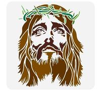 FINGERINSPIRE - Plantilla cuadrada de plástico con la Corona de Espinas de Cristo, reutilizable y apta para hacer manualidades en paredes, madera, suelos, ropa, muebles y mucho más (30 x 30 cm)