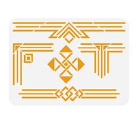 FINGERINSPIRE Plantilla de Borde geométrico de 29,7 x 21 cm, Marcos de Bordes, Plantilla con patrón de triángulo, Templo, Bricolaje, Plantillas de Arte y Manualidades para Pintura de Pared de Madera