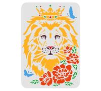FINGERINSPIRE Plantilla de cabeza de león, 29,7 x 21 cm, diseño de gato grande africano, animal salvaje, reutilizable, para pintar sobre madera, muebles, paredes, manualidades, papel y tela