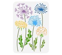 FINGERINSPIRE Plantilla de diente de león para pintar 21 x 29,7 cm, plantilla de dibujo de flores de diente de león, plantilla de plástico PET con hojas de diente de león, plantilla de pintura para