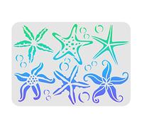FINGERINSPIRE Plantilla de estrella de mar de 11.7 x 8.3 pulgadas, 8 plantillas de dibujo de estrellas de mar reutilizables, plantillas de criaturas del océano de mar, para pintar en suelo de tela de baldosas de madera