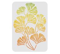 FINGERINSPIRE Plantilla de hojas de Ginkgo de 29,7 x 21 cm, patrón de pintura de plástico para madera, suelo, pared y azulejos, hojas de gingko reutilizables