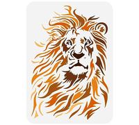 FINGERINSPIRE plantilla de león tribal para pintar 29,7 x 21 cm, grande de dibujo de león de plástico PET, temática de animales, manualidades, hogar, pared
