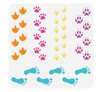 FINGERINSPIRE Plantilla de pintura de huellas de 30 x 30 cm, plantilla de dibujo para pintar animales, patos, pollos, zorros, gatos, patos, patas, plantilla de dibujo para decoración del hogar, pared,