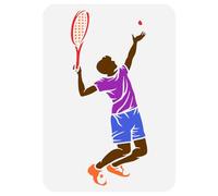 FINGERINSPIRE Plantilla de pintura de jugador de tenis, 21 x 29,7 cm, reutilizable, plantilla de dibujo de atleta de tenis, plantilla de raqueta de tenis, plantilla de desoración temática deportiva