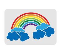 FINGERINSPIRE - Plantilla de plantilla de arco iris (30 x 21 cm, rectángulo, plantilla de pintura, nube, arco iris, reutilizable, plantilla de arte DIY para paredes y manualidades (plástico)