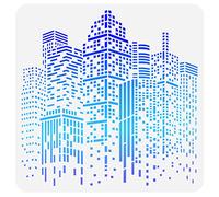 FINGERINSPIRE Plantilla de plástico PET de 11.8 x 11.8 pulgadas, plantilla cuadrada grande para pintura de edificios Morden, plantilla reutilizable y lavable para proyectos de trabajo a mano en interiores y exteriores