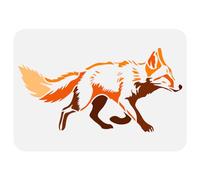 FINGERINSPIRE - Plantilla de zorro para pintura, 21 x 29,7 cm, plástico, para mascotas, diseño de zorro, diseño hueco, zorro caminar, pintura, plantilla decorativa para decoración de pared de madera